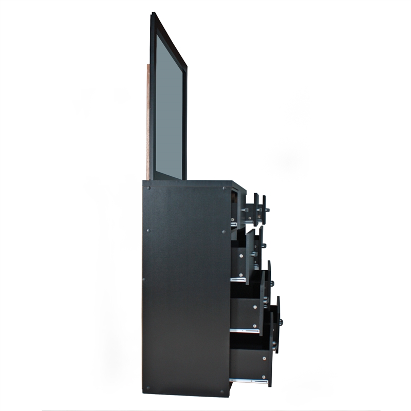 Better Home Products Majestic Super Jumbo 9-Drawer Double Dresser in Black