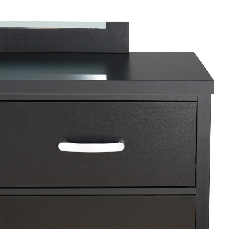Better Home Products Majestic Super Jumbo 9-Drawer Double Dresser in Black