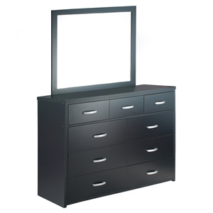 better home products majestic super jumbo 9-drawer double dresser in black
