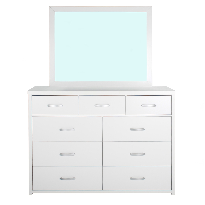 Better Home Products Majestic Super Jumbo 9-Drawer Double Dresser in White