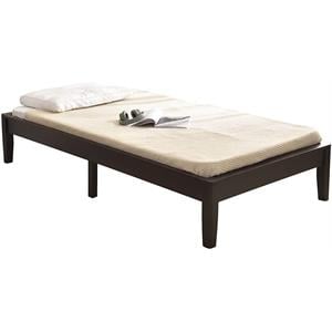 Better Home Products Stella 42 x 80&quot Wood Twin Platform Bed Frame in Tobacco
