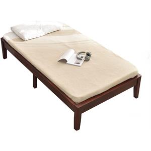 Better Home Products Stella 42 x 80&quot Wood Twin Platform Bed Frame in Mahogany