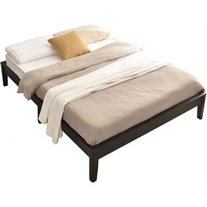 better home products stella solid pine wood full platform bed frame in black