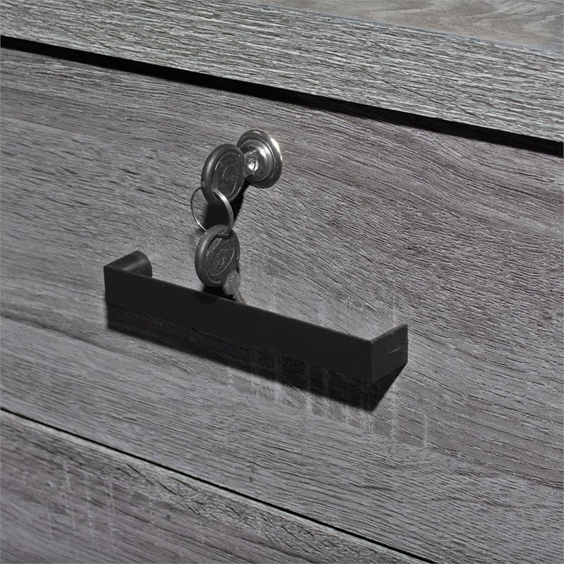 Better Home Products Cindy 7 Drawer Chest Wooden Dresser with Lock in Gray