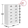 Better Home Products Cindy 7 Drawer Chest Wooden Dresser with Lock in White