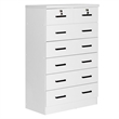 Better Home Products Cindy 7 Drawer Chest Wooden Dresser with Lock in White