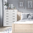 Better Home Products Cindy 7 Drawer Chest Wooden Dresser with Lock in White