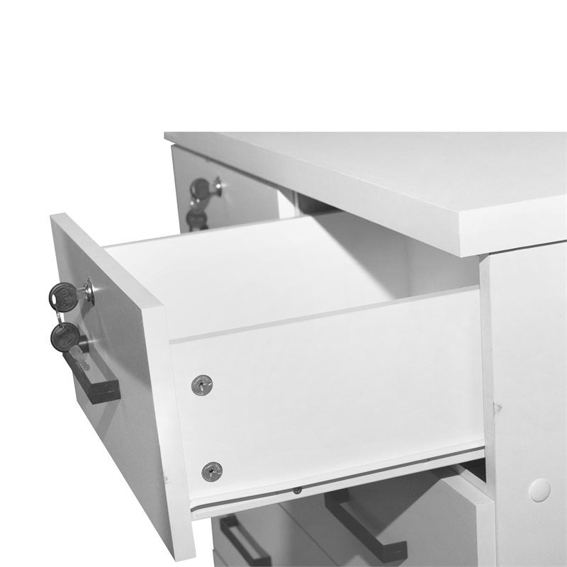 Better Home Products Cindy 7 Drawer Chest Wooden Dresser with Lock in White