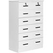Better Home Products Cindy 7 Drawer Chest Wooden Dresser with Lock in White