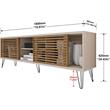 Better Home Products Frizz Mid-Century Modern TV Stand for 70 Inch TV Off White