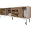 Better Home Products Frizz Mid-Century Modern TV Stand for 70 Inch TV Off White