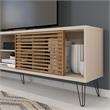 Better Home Products Frizz Mid-Century Modern TV Stand for 70 Inch TV Off White