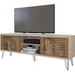 Better Home Products Frizz Mid-Century Modern TV Stand for 70 Inch TV Off White