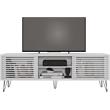 Better Home Products Frizz Mid-Century Modern TV Stand for 70 Inch TV in White