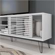 Better Home Products Frizz Mid-Century Modern TV Stand for 70 Inch TV in White