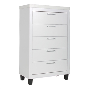 better home products elegant 5 drawer chest of drawers for bedroom in white