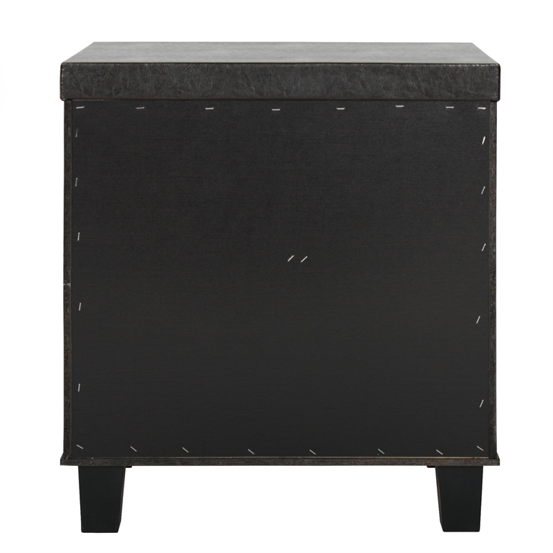 Better Home Products Elegant Mid Century Modern 2 Drawer Nightstand in Tobacco