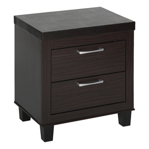 better home products elegant mid century modern 2 drawer nightstand in tobacco