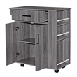 Better Home Products Shelby Rolling Kitchen Cart with Storage Cabinet - Gray
