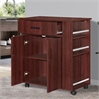 Better Home Products Shelby Rolling Kitchen Cart with Storage Cabinet - Mahogany