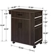 Better Home Products Shelby Rolling Kitchen Cart with Storage Cabinet - Tobacco