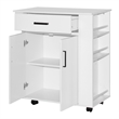Better Home Products Shelby Rolling Kitchen Cart with Storage Cabinet - White