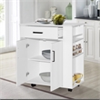 Better Home Products Shelby Rolling Kitchen Cart with Storage Cabinet - White