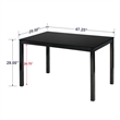 Better Home Products Elliott Tempered Glass Metal Dining Table in Black