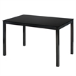 Better Home Products Elliott Tempered Glass Metal Dining Table in Black