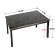 Better Home Products Milan Faux Marble Top Black Metal Dining Table