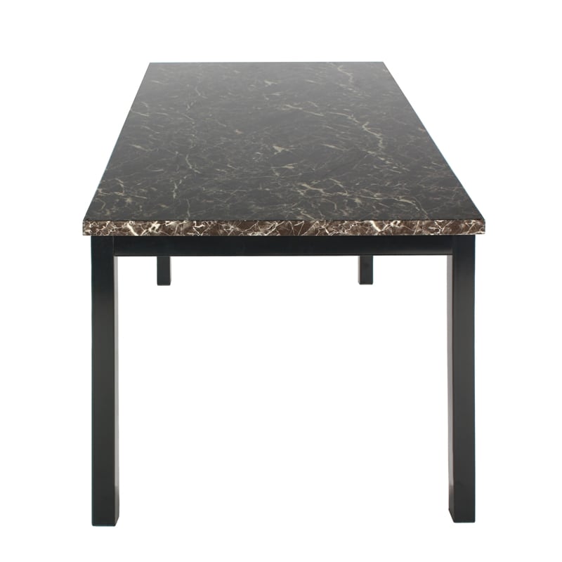 Better Home Products Milan Faux Marble Top Black Metal Dining Table
