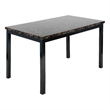 Better Home Products Milan Faux Marble Top Black Metal Dining Table