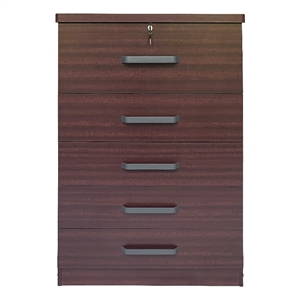 better home products xia 5 drawer chest of drawers in mahogany