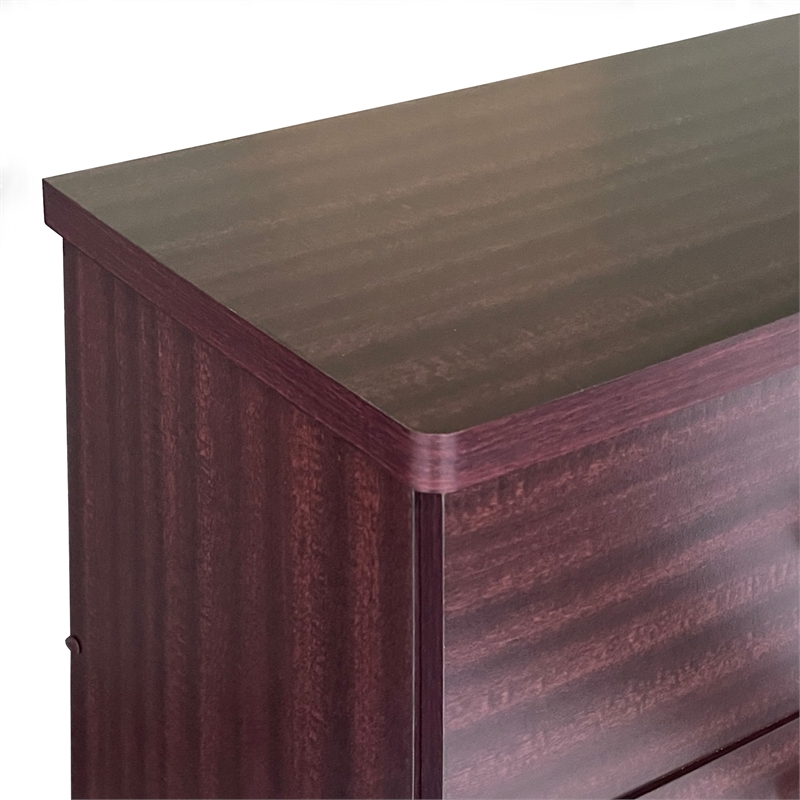 Better Home Products Xia 5 Drawer Chest of Drawers in Mahogany
