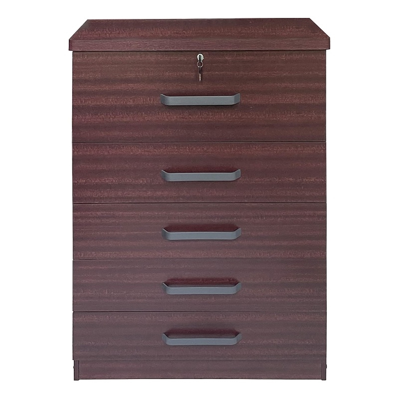 Better Home Products Xia 5 Drawer Chest of Drawers in Mahogany