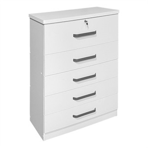 better home products xia 5 drawer chest of drawers in white