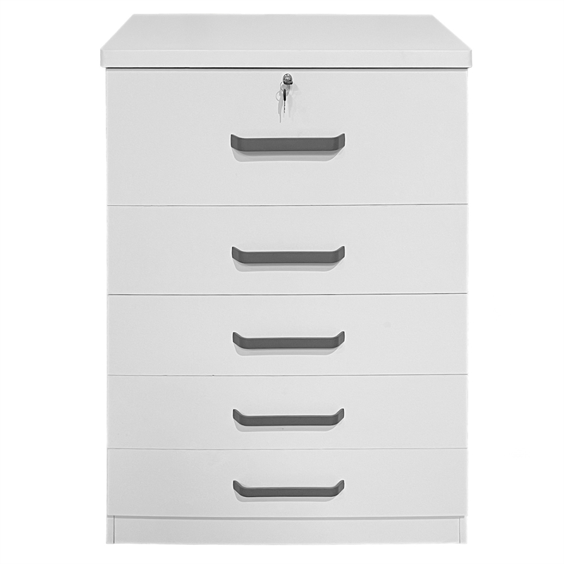 Better Home Products Xia 5 Drawer Chest of Drawers in White