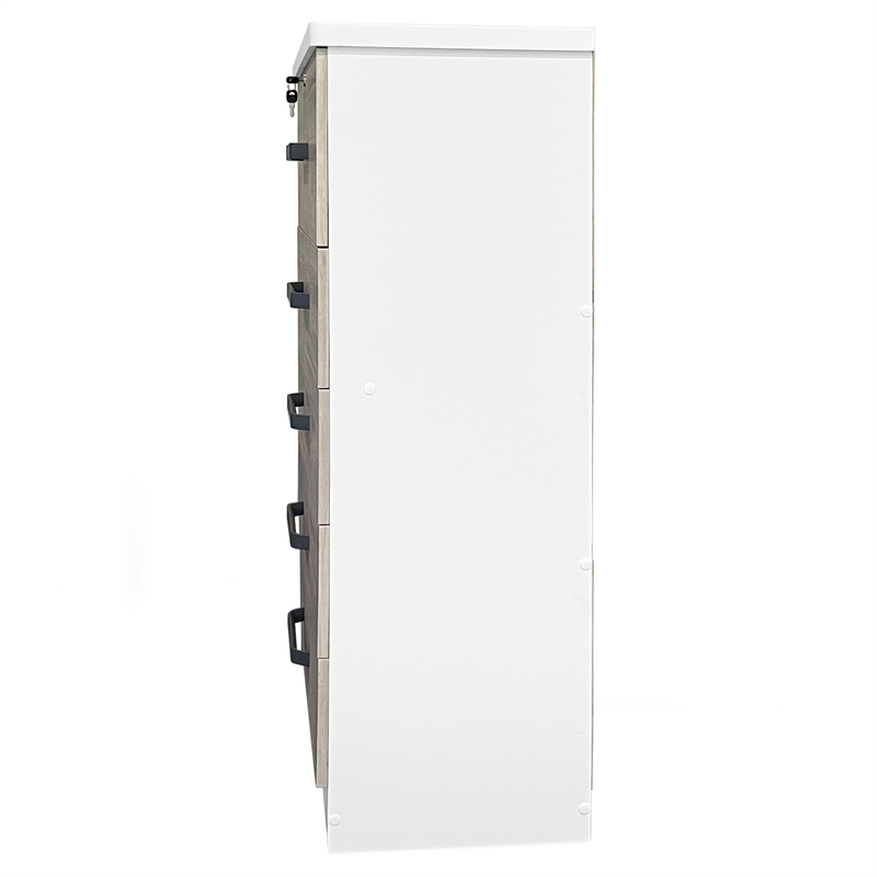 Better Home Products Xia 5 Drawer Chest of Drawers in White & Gray Oak