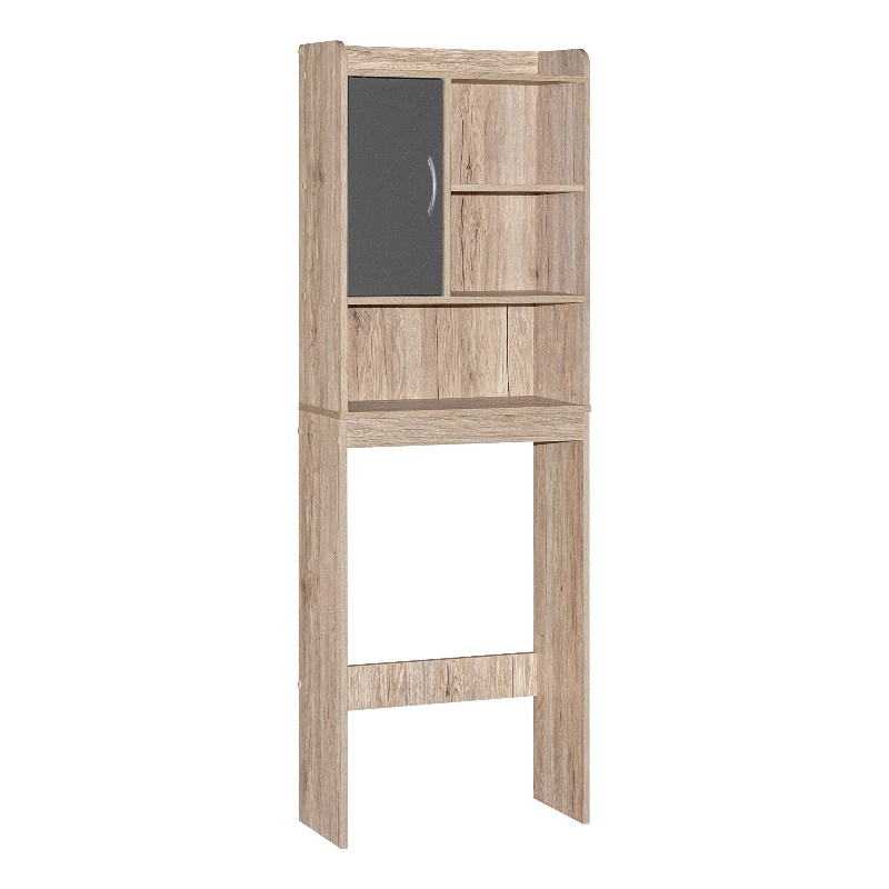Better Home Products Ace Over the Toilet Storage Cabinet in Oak  & Dark Gray