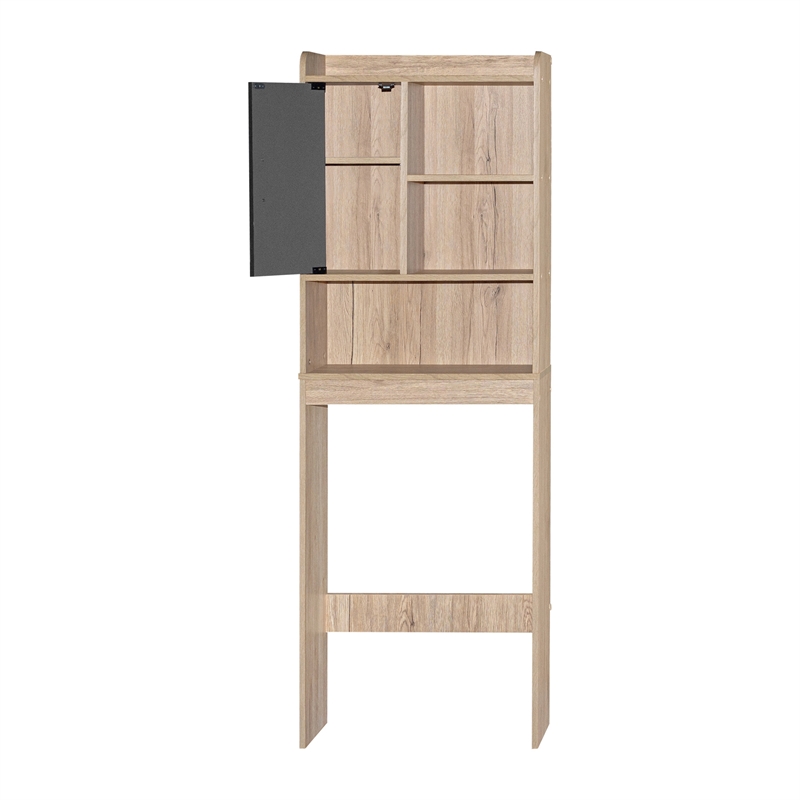 Better Home Products Ace Over the Toilet Storage Cabinet in Oak  & Dark Gray