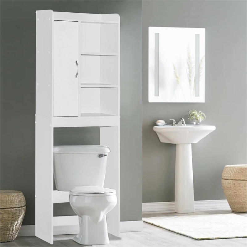Better Home Products Ace Over the Toilet Storage Shelf in White
