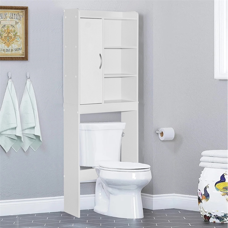 Better Home Products Ace Over the Toilet Storage Shelf in White