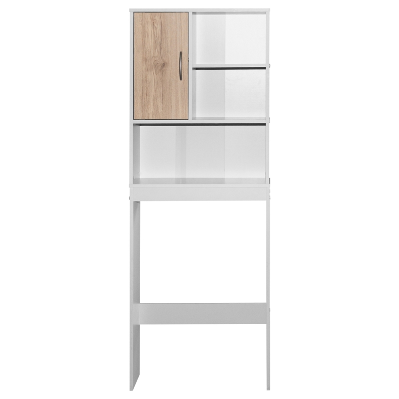 Better Home Products Ace Over the Toilet Storage Organizer in White & Oak