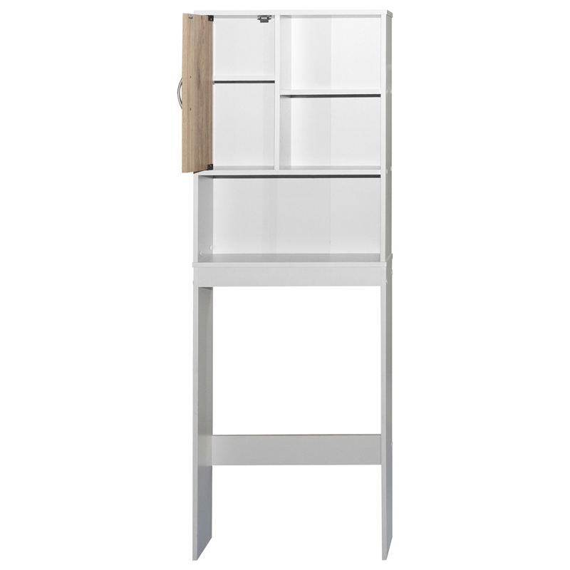 Better Home Products Ace Over the Toilet Storage Organizer in White & Oak