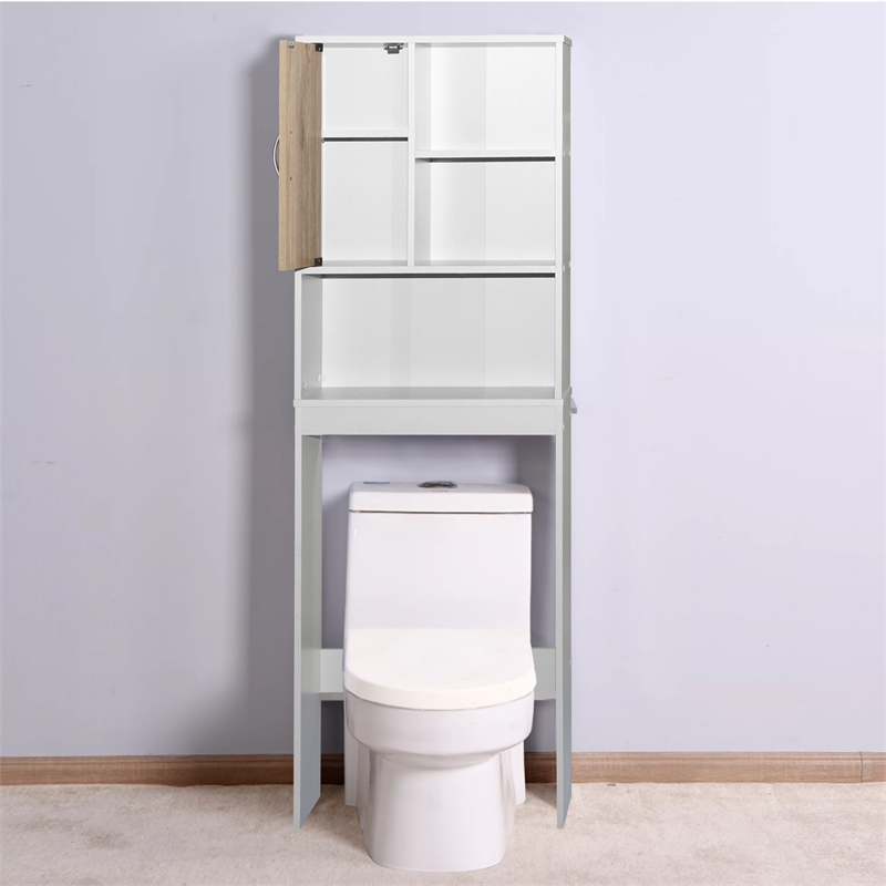 Better Home Products Ace Over the Toilet Storage Organizer in White & Oak