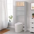 Better Home Products Ace Over the Toilet Storage Rack in Light Gray & Oak