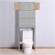 Better Home Products Ace Over the Toilet Storage Rack in Light Gray & Oak