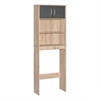 Better Home Products Ace Over the Toilet Storage Rack in Natural Oak & Dark Gray