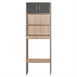 Better Home Products Ace Over the Toilet Storage Rack in Natural Oak & Dark Gray