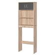Better Home Products Ace Over the Toilet Storage Rack in Natural Oak & Dark Gray